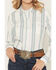 Image #3 - Wrangler Retro Women's Boot Barn Exclusive Striped Long Sleeve Pearl Snap Flannel Shirt, Light Blue, hi-res