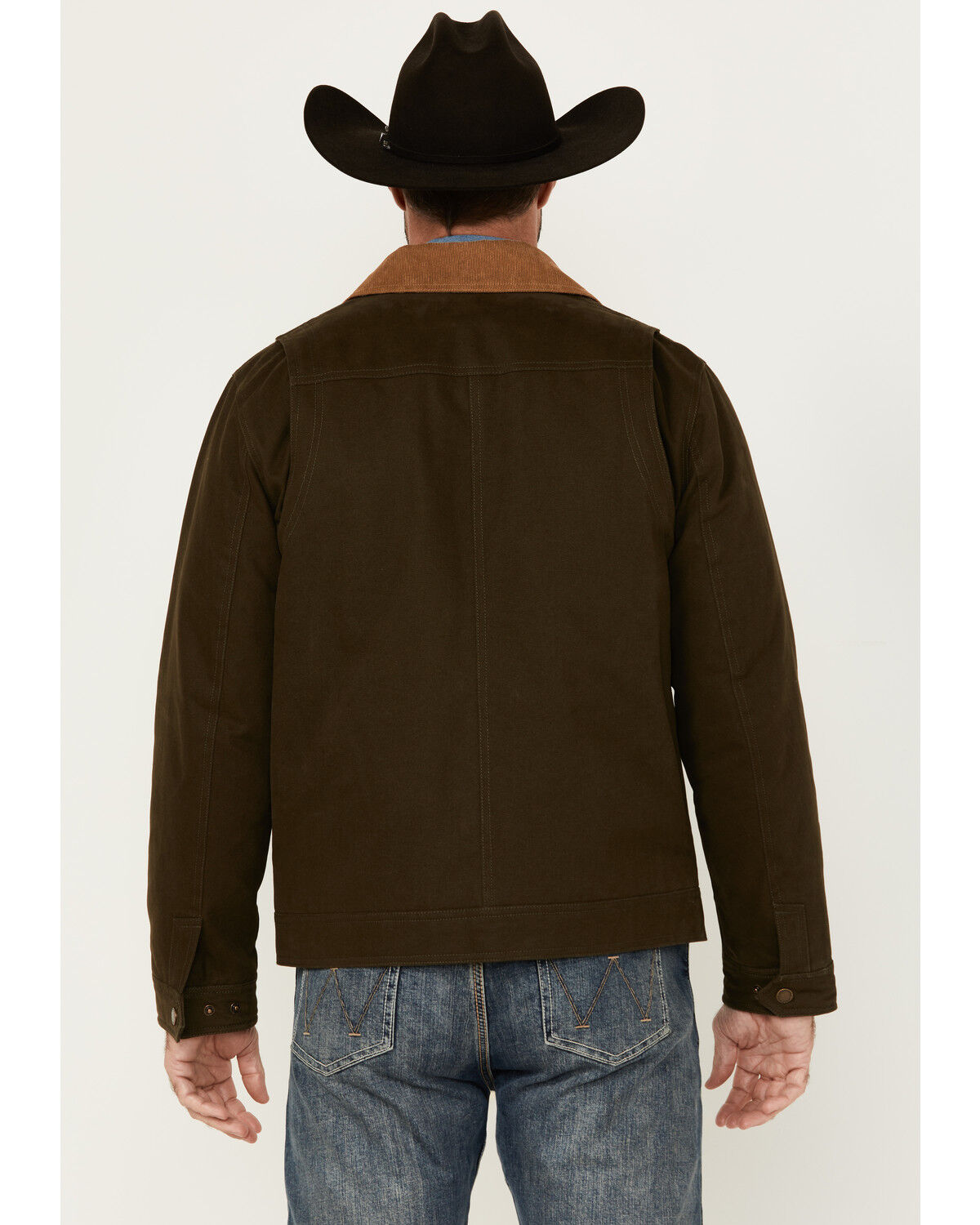 Image #4 - Pendleton Men's Carson City Solid Canvas Lined Zip-Up Jacket, Olive, hi-res
