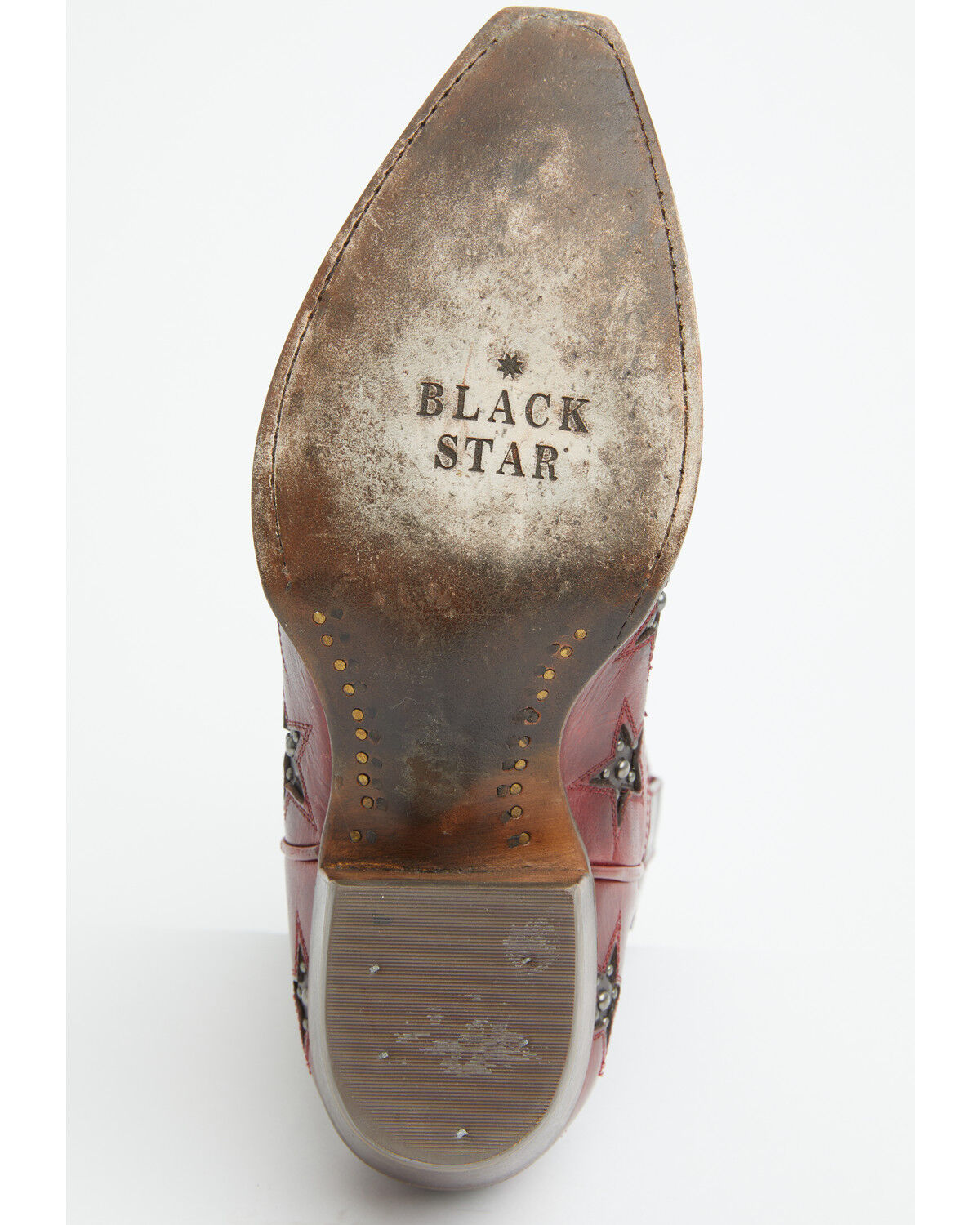 Image #7 - Black Star Women's Marfa Star Studded Western Booties - Snip Toe, Cherry, hi-res