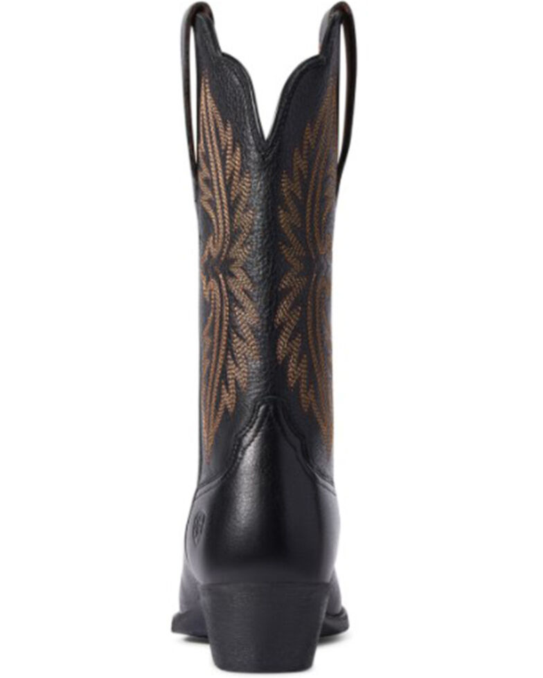 Ariat Women's Black Deertan Heritage R Toe Stretch Fit Full-Grain Western Boot - Round Toe, Black, hi-res