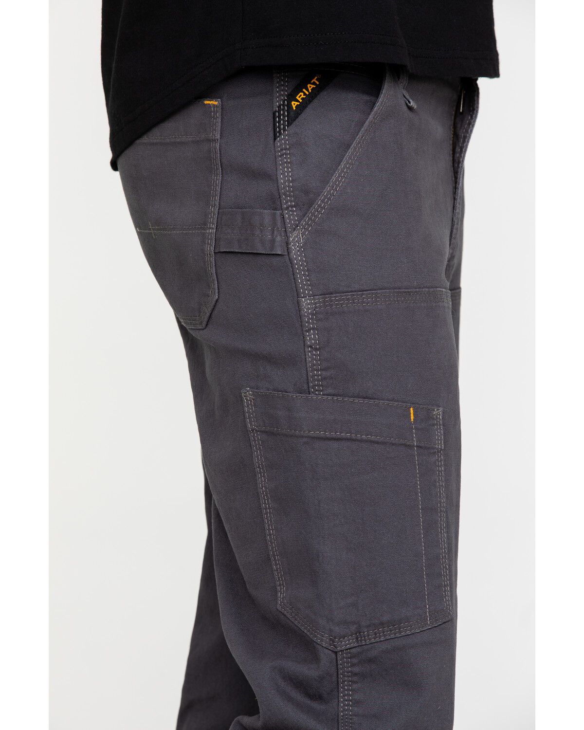 Image #4 - Ariat Men's Rebar M4 Made Tough Durastretch Double Front Straight Work Pants, Grey, hi-res