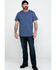 Image #6 - Hawx Men's Pocket Crew Short Sleeve Work T-Shirt , Heather Blue, hi-res
