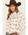 Image #2 - Howdy Hanny Women's Wild Mustang Long Sleeve Pearl Snap Performance Stretch Western Shirt, Ivory, hi-res