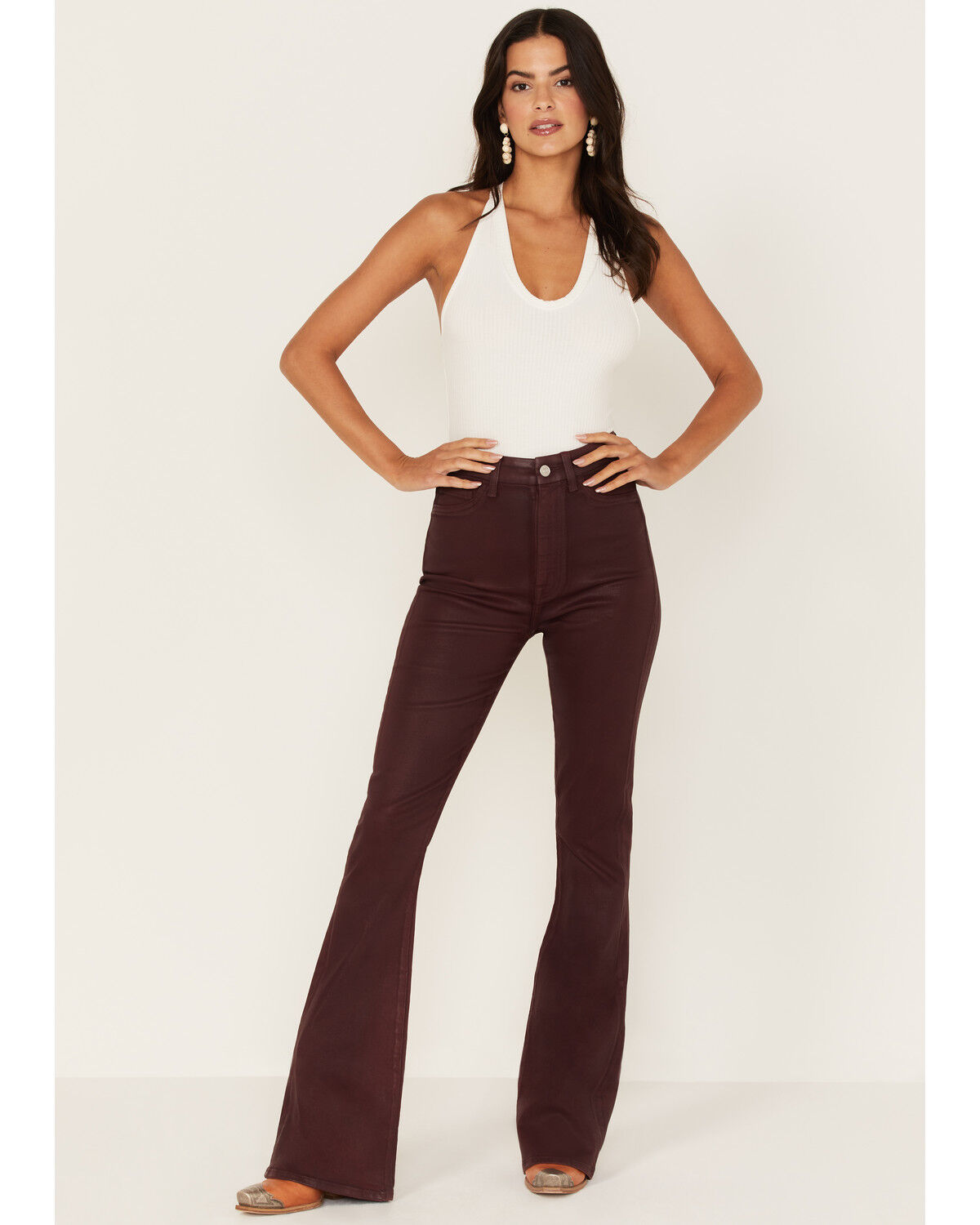 Image #1 - 7 For All Mankind Women's High Rise Coated Slim Bootcut Jeans, Ruby, hi-res