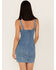 Image #4 - Shyanne Women's Light Wash Lace-Up Denim Mini Dress, Light Wash, hi-res