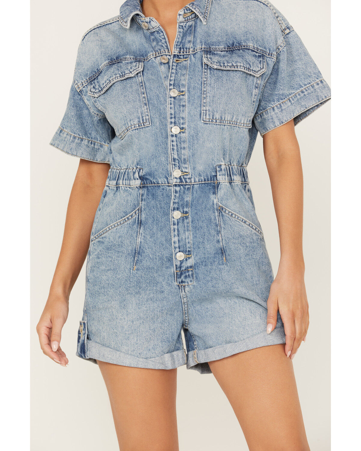 Image #3 - Free People Women's Marci Denim Shortall, , hi-res