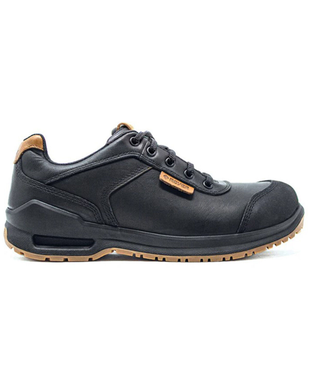 Image #2 - ROYER Men's Inspades Work Shoes - Aluminum Toe, Black/brown, hi-res