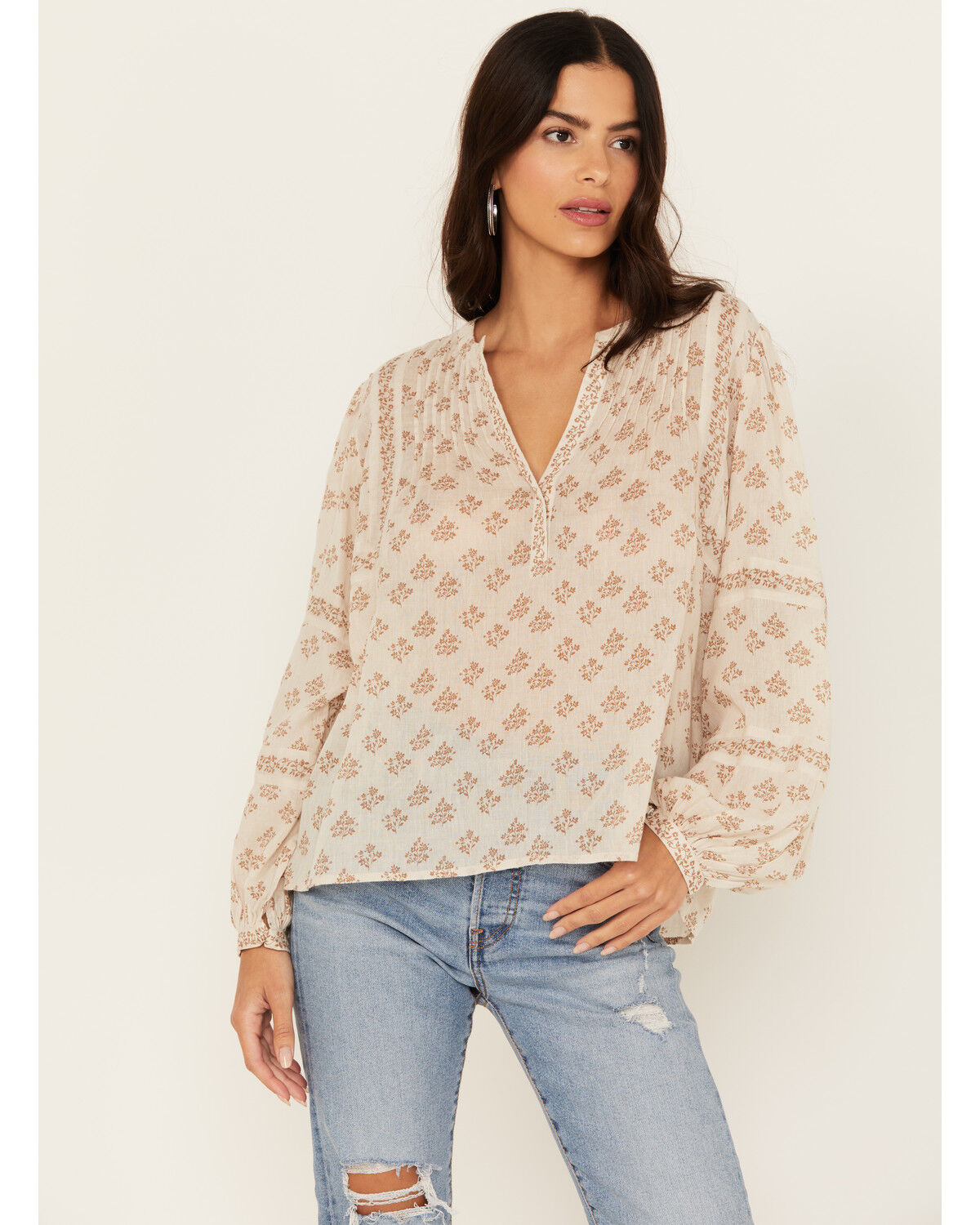 Image #1 - Bila Women's Valley Spring Top, Ivory, hi-res