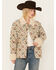 Image #1 - 26 International Women's Floral Print Sherpa Lined Snap Jacket , Natural, hi-res
