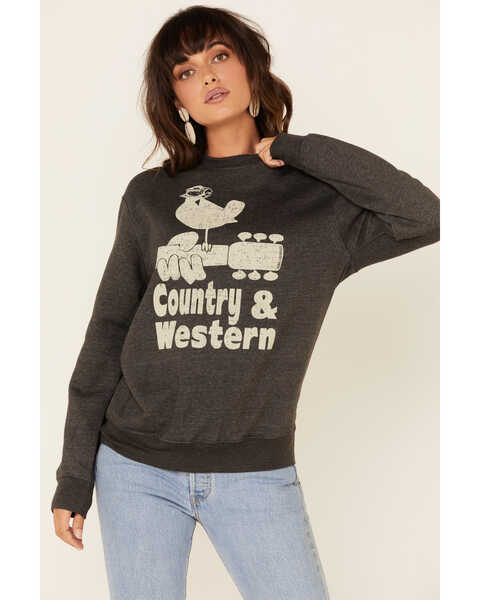 Image #1 - Country Deep Women's Country N Western Vintage Graphic Concert Tee , Charcoal, hi-res