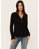 Image #1 - Idyllwind Women's Pearl Knit Henley Shirt, Black, hi-res