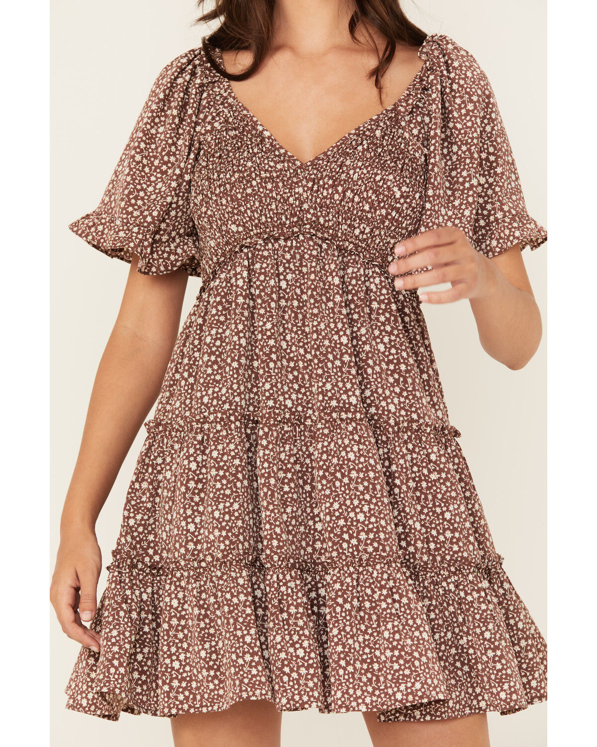 Image #3 - Yura Women's Floral Print Short Sleeve Mini Dress, , hi-res