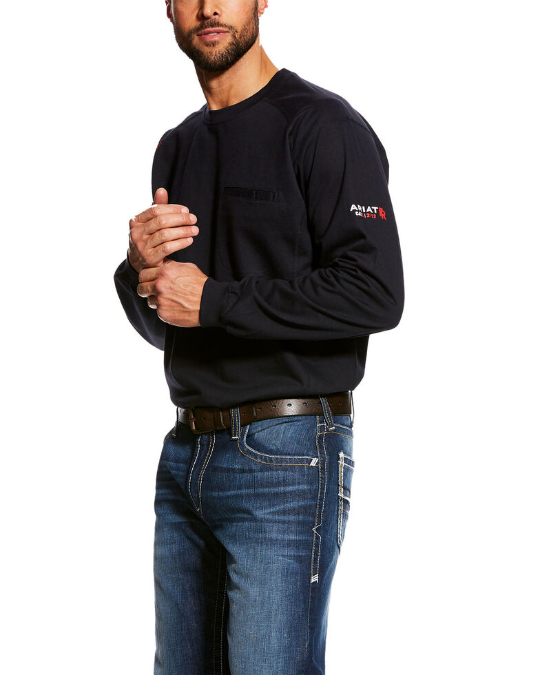 Ariat Men's Black FR Air Crew Long Sleeve Work Shirt ...