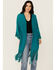 Image #1 - Shyanne Women's Crochet Fringe Kimono, Medium Blue, hi-res