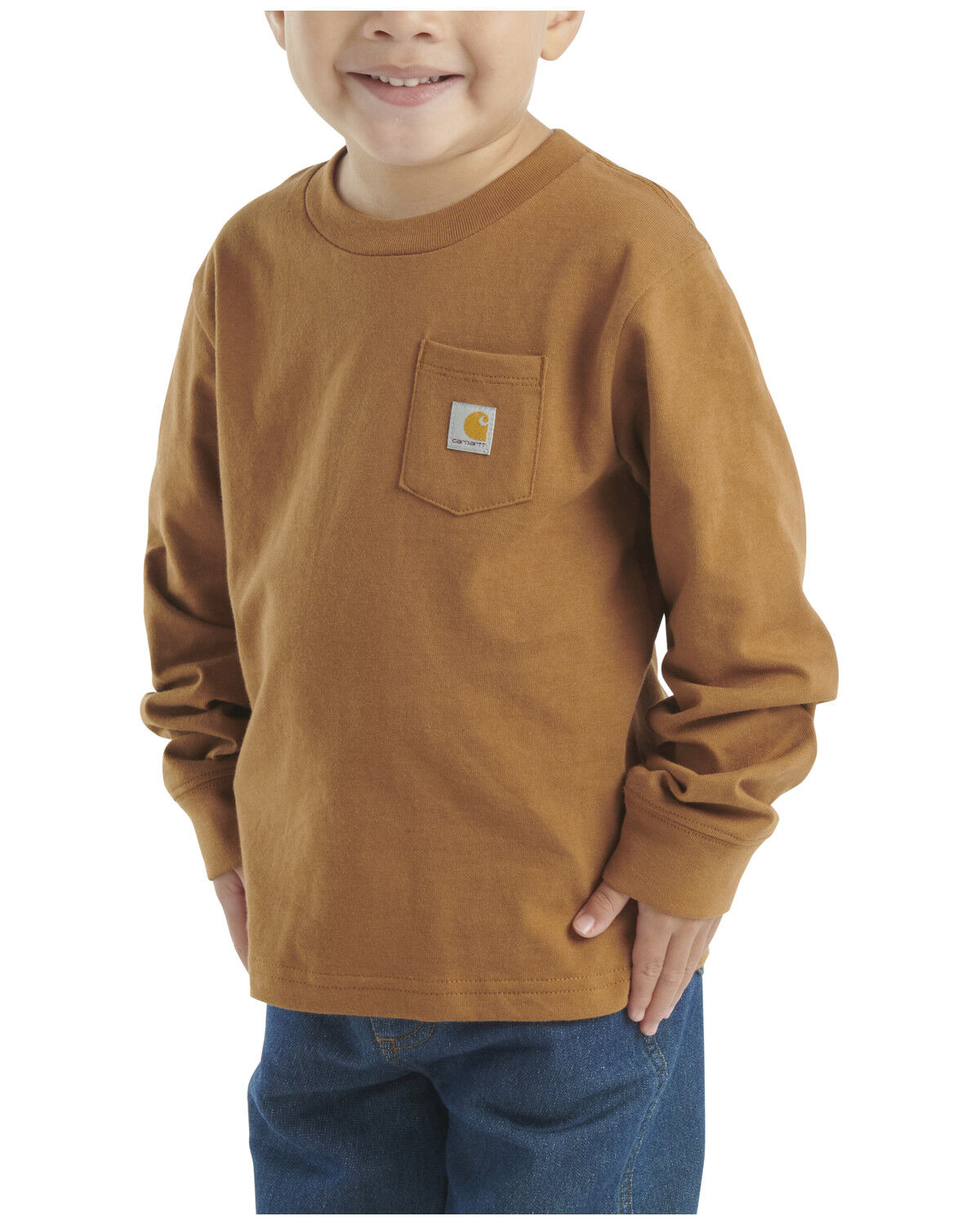 Image #2 - Carhartt Toddler Boys' Backpack Logo Long Sleeve Graphic Shirt, Brown, hi-res