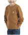 Image #2 - Carhartt Toddler Boys' Backpack Logo Long Sleeve Graphic Shirt, Brown, hi-res