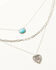 Image #1 - Shyanne Women's Heart And Stone Layered Necklace, Silver, hi-res