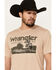 Image #2 - Wrangler Men's Boot Barn Exclusive Desert Logo Short Sleeve Graphic T-Shirt, Sand, hi-res