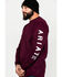 Image #3 - Ariat Men's FR Roughneck Skull Logo Crew Long Sleeve Work T-Shirt - Big, Red, hi-res