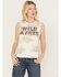Image #1 - Idyllwind Women's Abby Wild and Free Embellished Graphic Tank, Ivory, hi-res