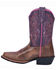 Image #3 - Dan Post Girls' Majesty Western Boots - Square Toe, Brown, hi-res