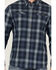Image #3 - Dakota Grizzly Men's Landon Plaid Print Long Sleeve Button-Down Western Shirt, Blue, hi-res