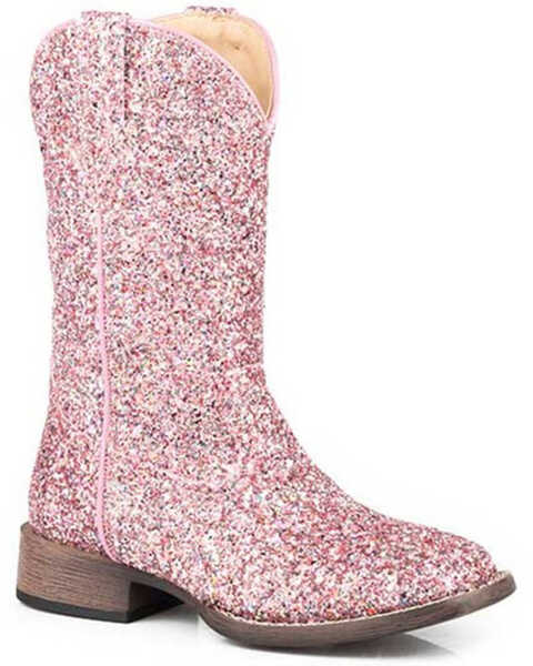 Roper Toddler Girls' Glitter Galore Western Boots - Square Toe, Pink, hi-res