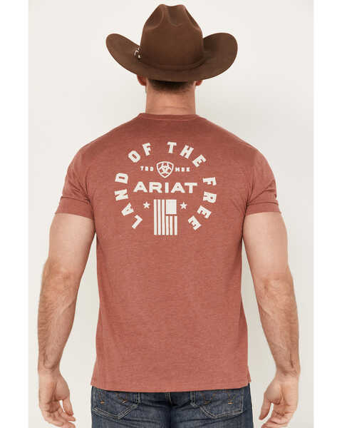 Image #4 - Ariat Men's Land Of Free Short Sleeve T-Shirt, Rust Copper, hi-res