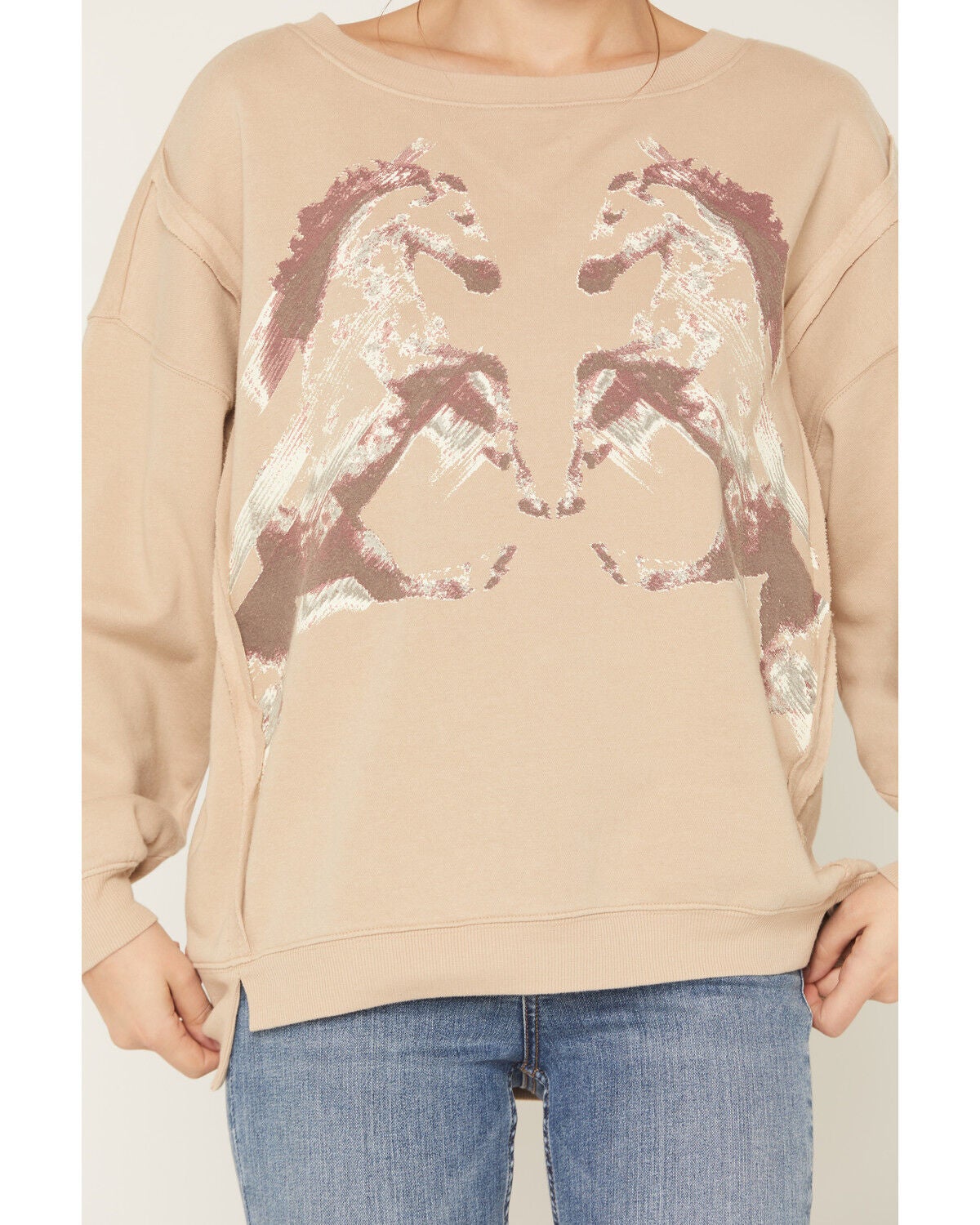 Image #3 - Shyanne Women's Horse Graphic Sweatshirt, Khaki, hi-res