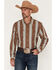 Image #1 - Zach Top X Kimes Ranch Men's Hickory Striped Long Sleeve Button-Down Stretch Western Shirt, Brown, hi-res