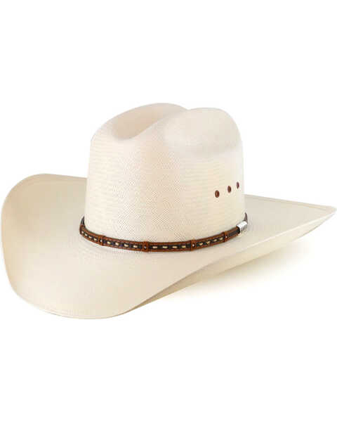 Stetson Men's 10X Natural Gunfighter Straw Cowboy Hat, Natural, hi-res