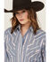 Image #3 - Cowboygirl by Jenna Paulette Women's Striped Long Sleeve Pearl Snap Western Shirt, Blue, hi-res