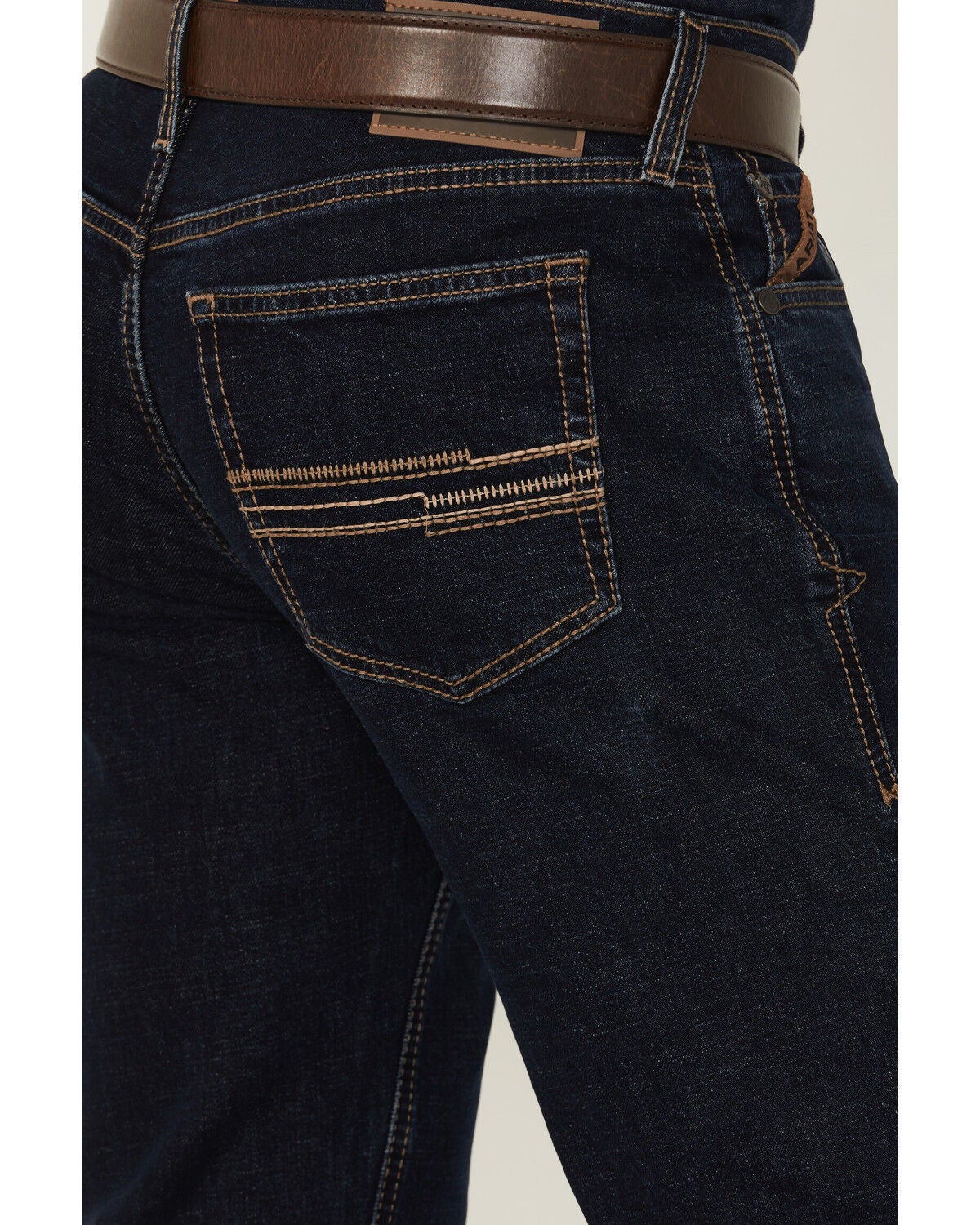 Image #4 - Ariat Men's M5 Turner Dexter Dark Wash Straight Stretch Denim Jeans, Dark Wash, hi-res