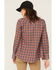 Image #4 - Wrangler Women's FR Plaid Print Long Sleeve Snap Work Shirt, Red, hi-res