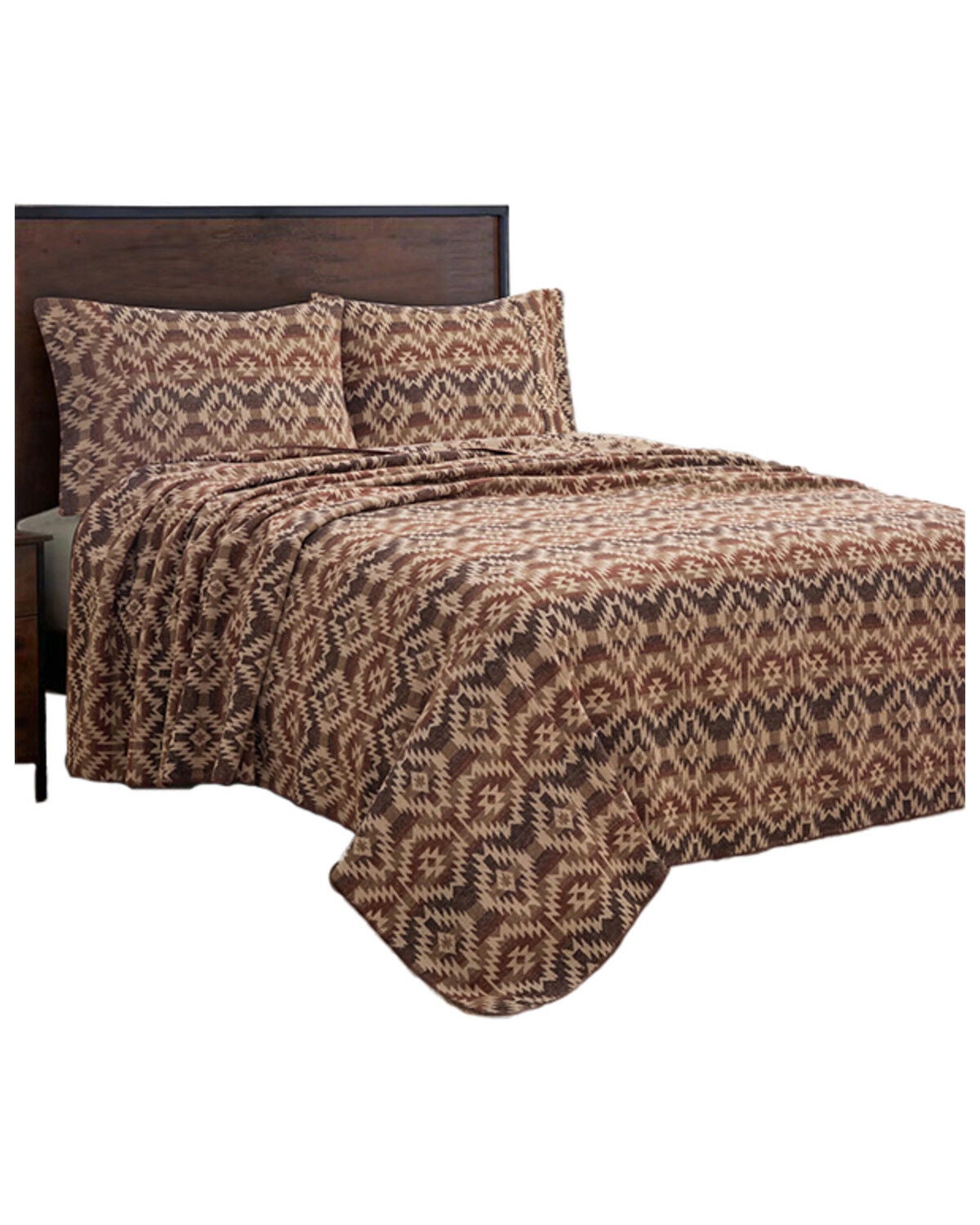 HiEnd Accents Mesa Wool Blend King Size Blanket Set - 3 Piece, Multi, hi-res