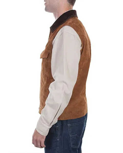 Image #4 - Scully Men's Two Tone Concealed Carry Suede Vest - Big , Coffee, hi-res