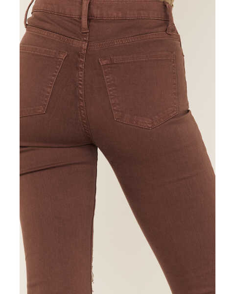 Image #4 - Sneak Peek Women's High Rise Distressed Flare Jeans, Brown, hi-res