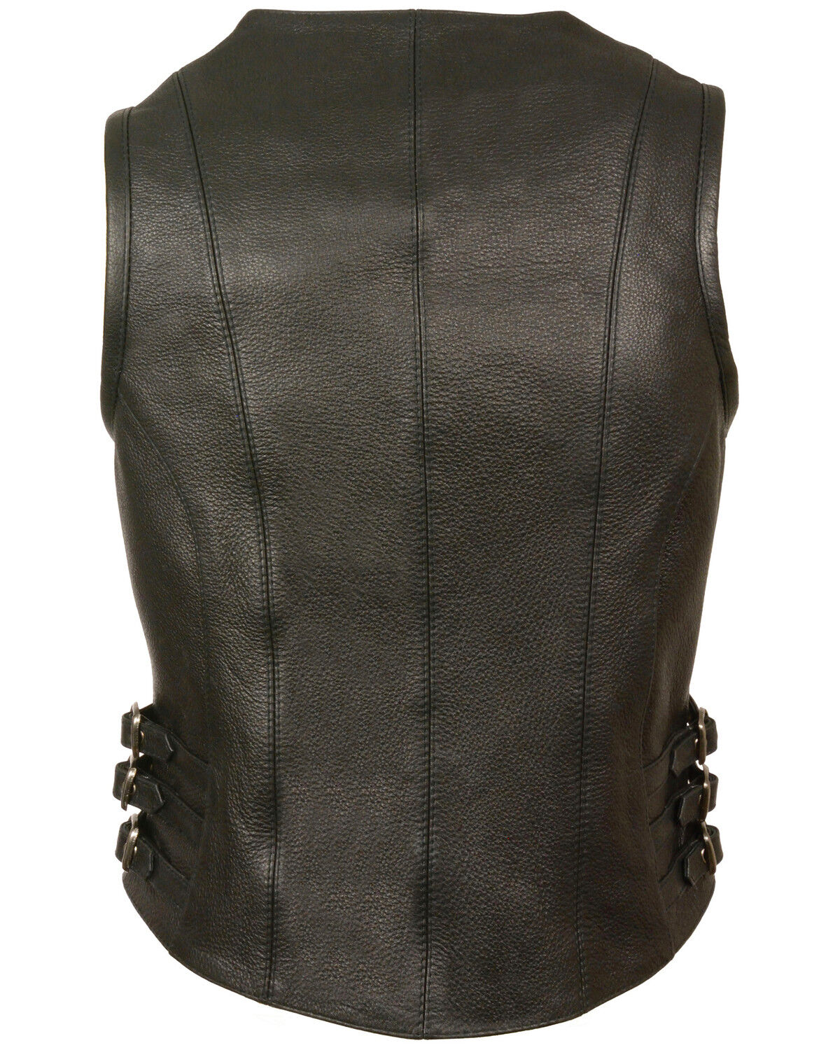 Image #2 - Milwaukee Leather Women's V Neck Zipper Front Side Buckle Vest - 5X, Black, hi-res