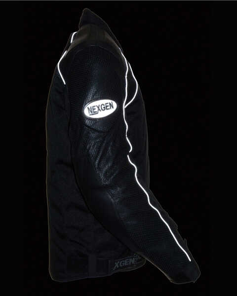 Image #4 - Milwaukee Leather Men's Combo Leather Textile Mesh Racer Jacket - 4X, Black, hi-res