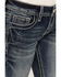 Image #4 - Grace In LA Girls' Chevron Embroidered Medium Wash Bootcut Stretch Denim Jeans, Blue, hi-res