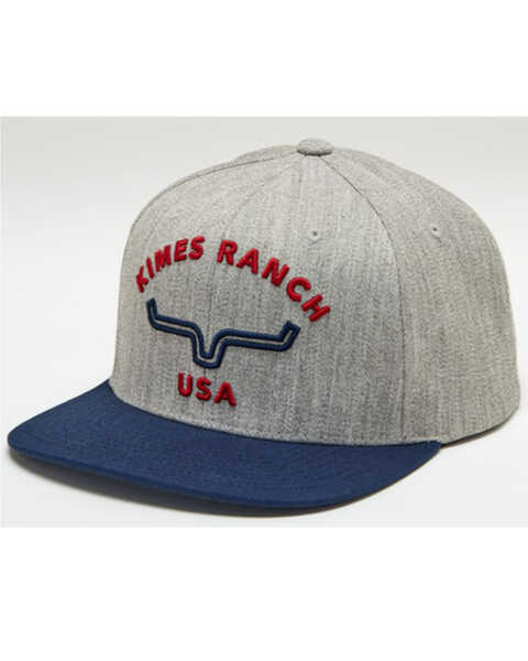 Image #1 - Kimes Ranch Men's Heather Gray Arched 3D Logo Mesh-Back Trucker Cap , Heather Grey, hi-res