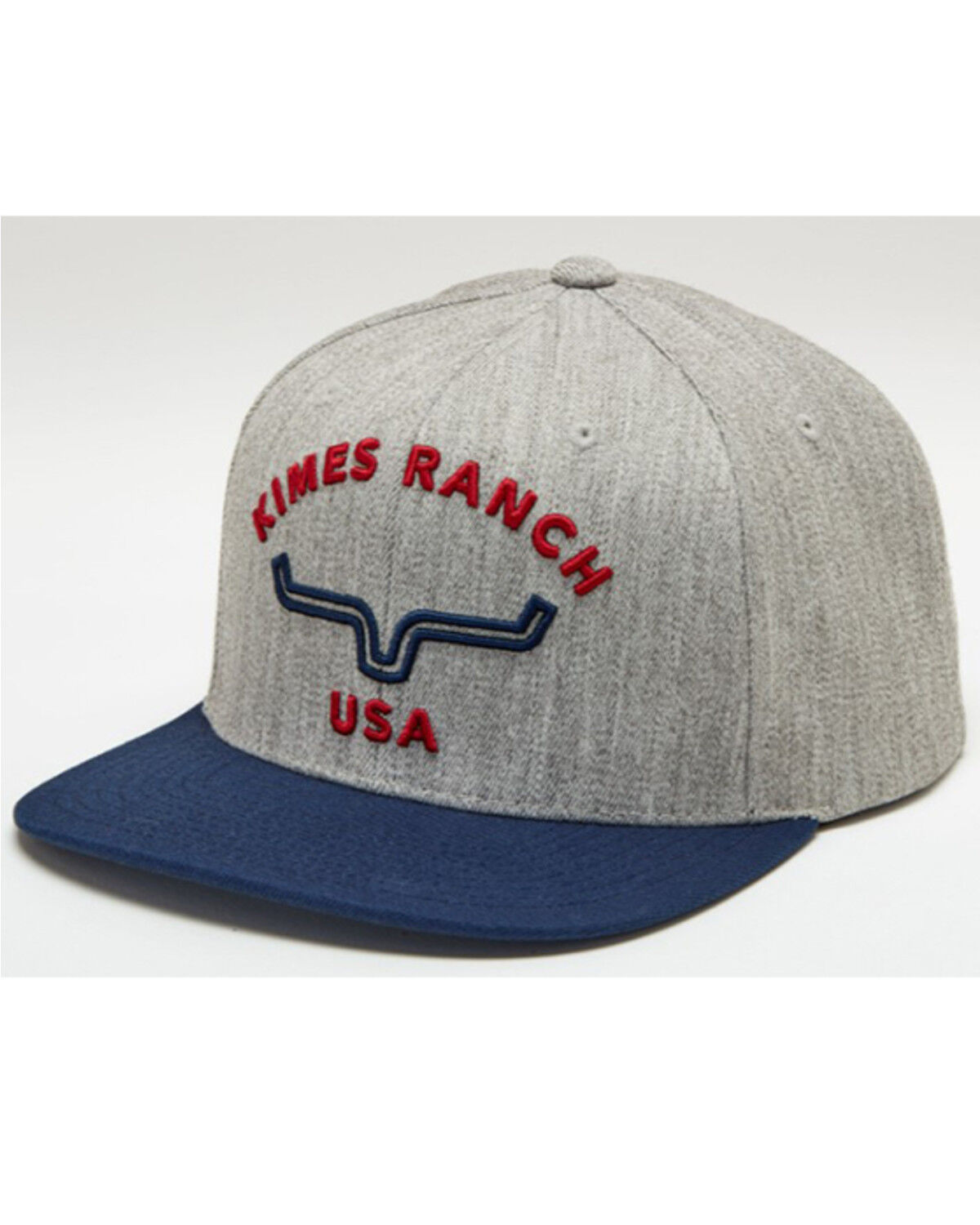 Image #1 - Kimes Ranch Men's Heather Gray Arched 3D Logo Mesh-Back Trucker Cap, Heather Grey, hi-res