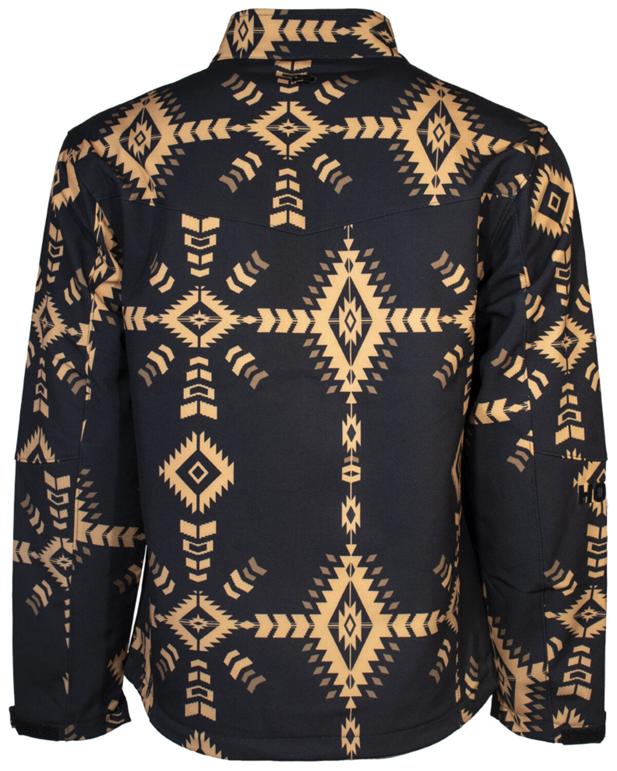 Image #2 - Hooey Men's Southwestern Print Softshell Jacket - Big, Black, hi-res