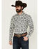 Image #1 - Cody James Men's Down Yonder Southwestern Print Long Sleeve Pearl Snap Western Shirt, Ivory, hi-res
