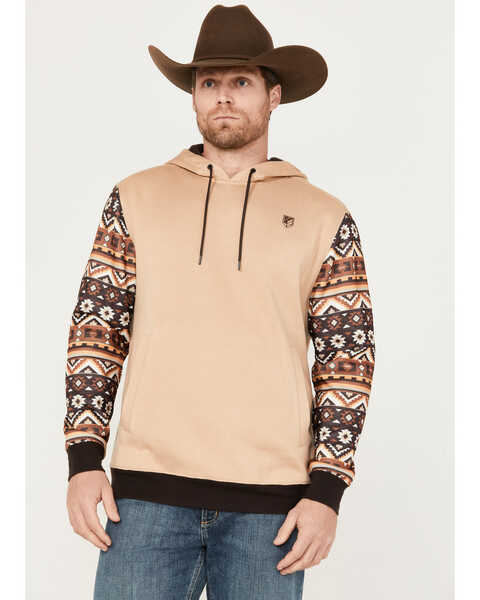 RANK 45® Men's Southwestern Sweatshirt, Tan, hi-res