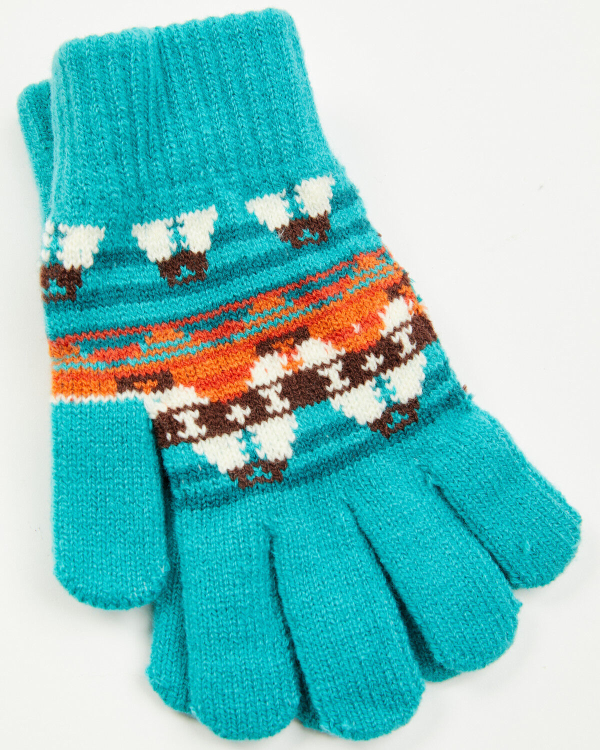 Image #4 - Panhandle Women's Southwestern Print Scarf Set - 3 Piece, Turquoise, hi-res