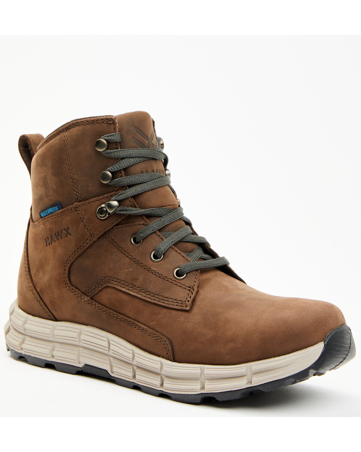 Hawx Men's 6" Waterproof Hiking Boots - Soft Toe, Brown, hi-res