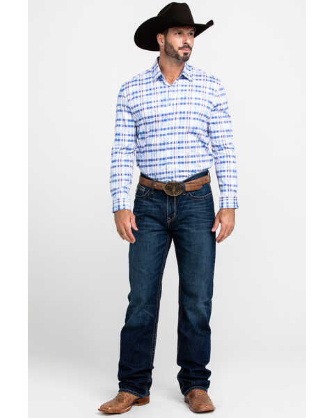 Image #6 - Scully Signature Soft Series Men's Multi Med Plaid Long Sleeve Western Shirt, Blue, hi-res