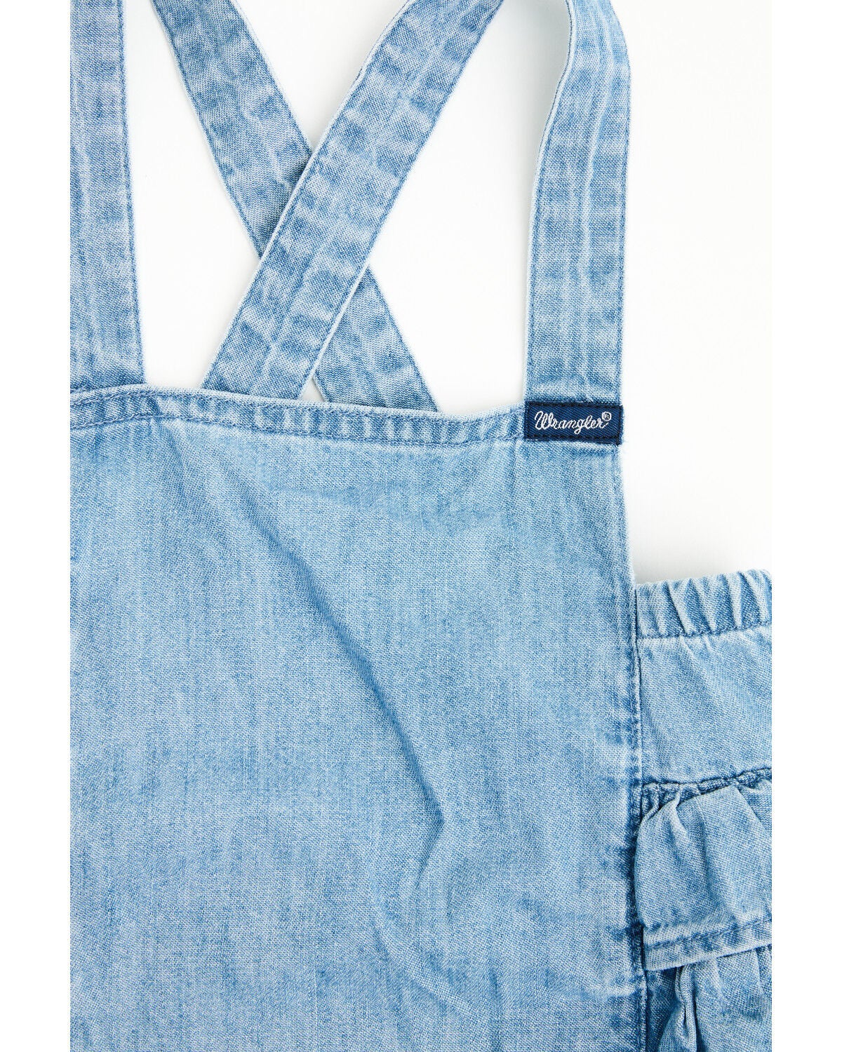 Image #2 - Wrangler Infant Girls' Ruffle Denim Onesie, Blue, hi-res