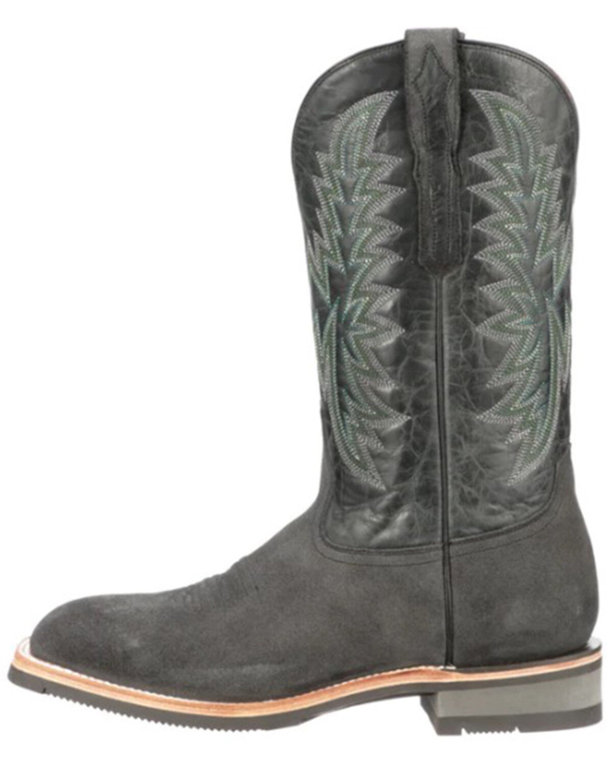 Image #2 - Lucchese Men's Rudy Western Boot - Broad Square Toe, Grey, hi-res